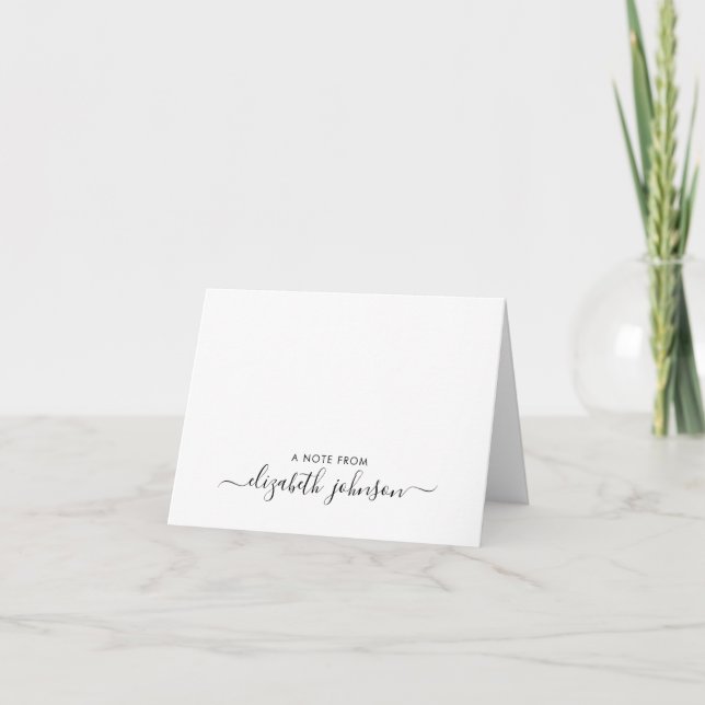 Modern Elegant A Note From Feminine Girly Script Card (Front)