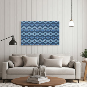 Modern, Elegant Abstract Blue Jay Pattern Canvas Print