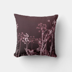 Modern Elegant Abstract Burgundy Red Floral Cushion
