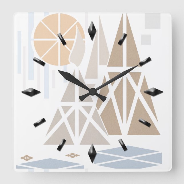 Modern, elegant, abstract, decorative, clock (Front)