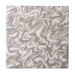 Modern Elegant Abstract Grey Marble Wavy Stripe Tile