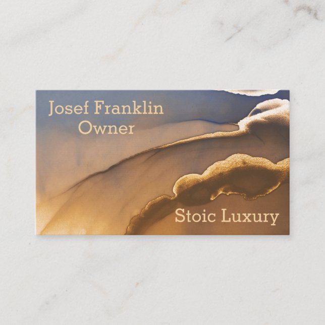 Modern Elegant Abstract Watercolor Business Card (Front)