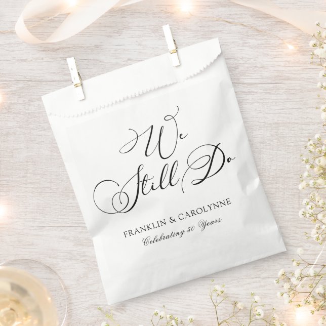 Modern Elegant Anniversary Vow Renewal Favour Bags (Clipped)