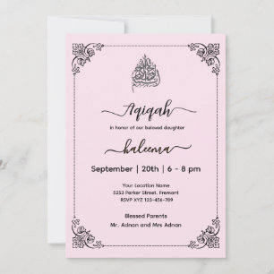 Modern elegant Aqeeqah- Aqiqah-  Invitation
