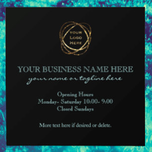 Modern Elegant Aqua Teal Custom Business Logo Window Cling