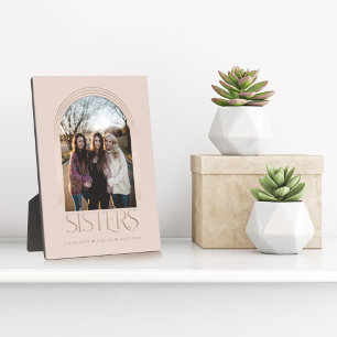 Modern Elegant Arch Frame Sisters Photo Keepsake