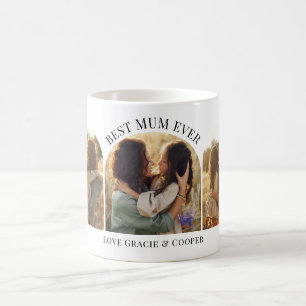 Modern elegant arch multi photo best mum coffee mug