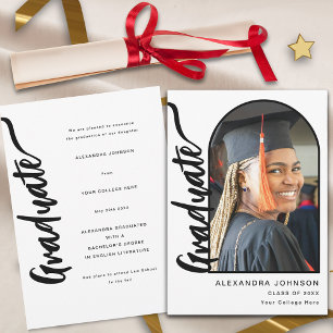 Modern Elegant Arch Photo Graduation  Announcement