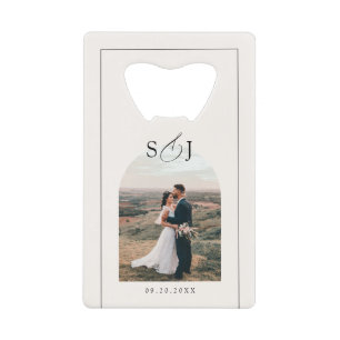 Modern Elegant Arch Photo Script Wedding Favor