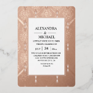 Modern Elegant Art Deco Wedding Foil Invitation