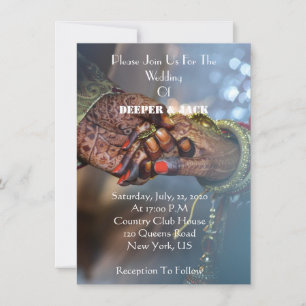 Modern elegant Asian style wedding invitation