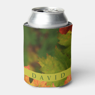 Modern Elegant Autumn Leaves Can Cooler