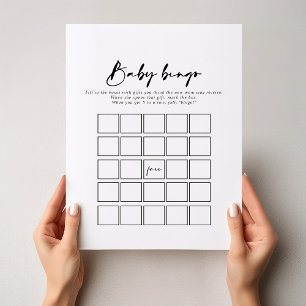 Modern Elegant Baby Bingo Shower Game