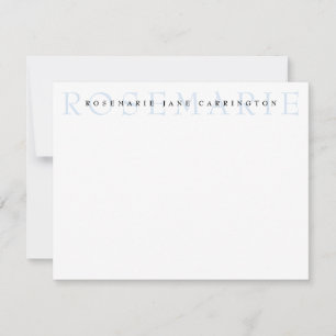 Modern Elegant Baby Blue Personalised Stationery Card