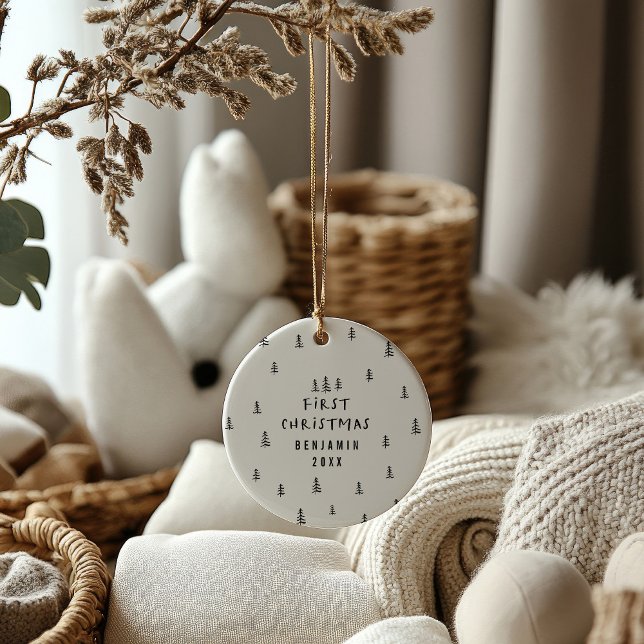 modern elegant baby first christmas baby ceramic tree decoration (Creator Uploaded)