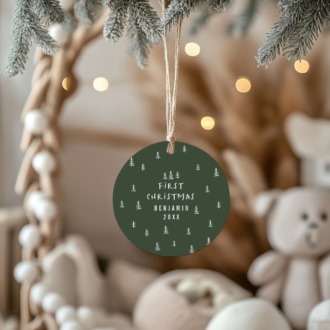 modern elegant baby first christmas baby ceramic tree decoration (Creator Uploaded)
