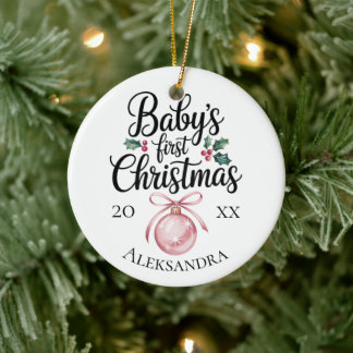 Modern Elegant Baby First Christmas Baby Gift Ceramic Tree Decoration
