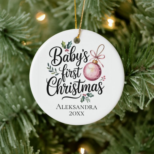 Modern Elegant Baby First Christmas Baby Gift Ceramic Tree Decoration (Tree)