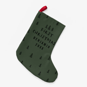 modern elegant baby first christmas small christmas stocking