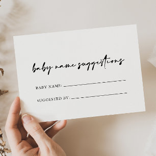 Modern Elegant Baby Name Suggestions Card