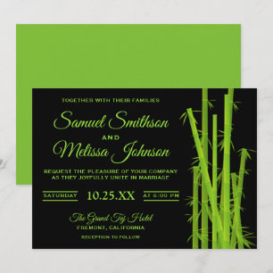 Modern Elegant Bamboo Plant Wedding Invitation