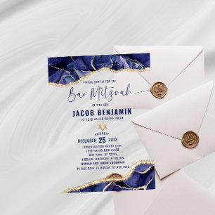 Modern Elegant Bar Mitzvah  Acrylic Invitations