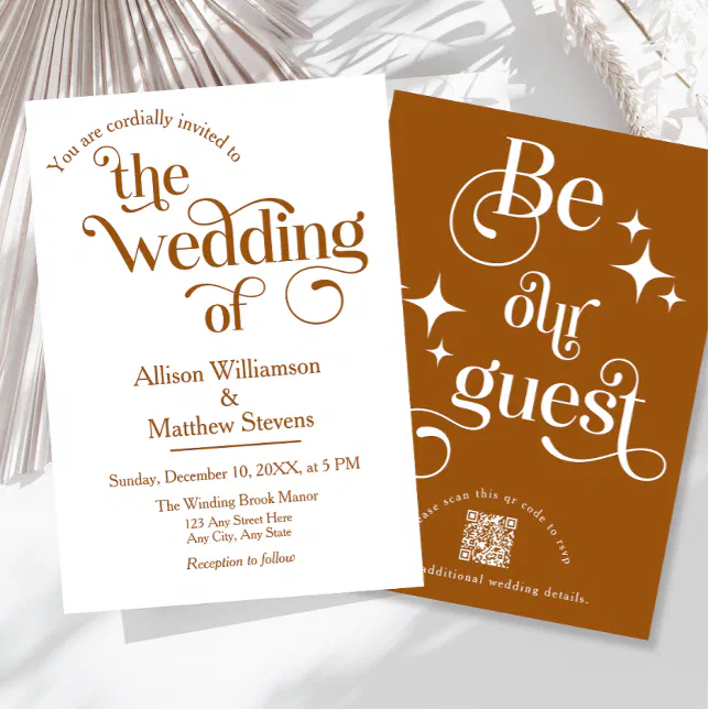 Modern Elegant "Be our Guest" Wedding Invitation Zazzle