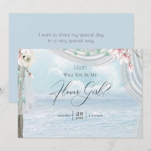 Modern Elegant Beach Arbor Be My Flower Girl Invitation