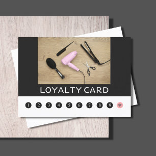 Modern Elegant Beauty Salon Hair Loyalty Card
