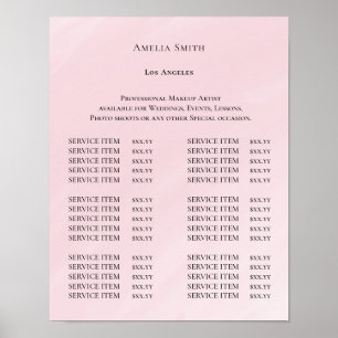 Modern Elegant Beauty Salon Price List Poster