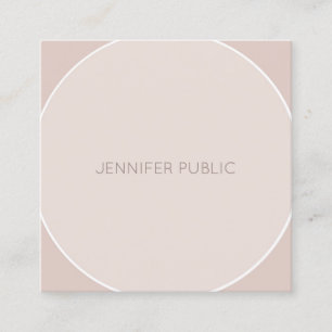 Modern Elegant Beige Brown Design Professional Top Square Business Card