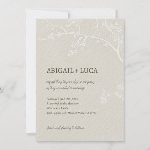 Modern Elegant Beige Chinoiserie Wedding Invitation
