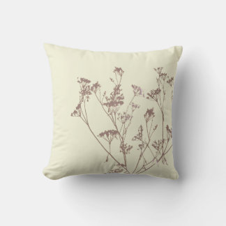 Modern Elegant Beige Meadow Flowers  Cushion