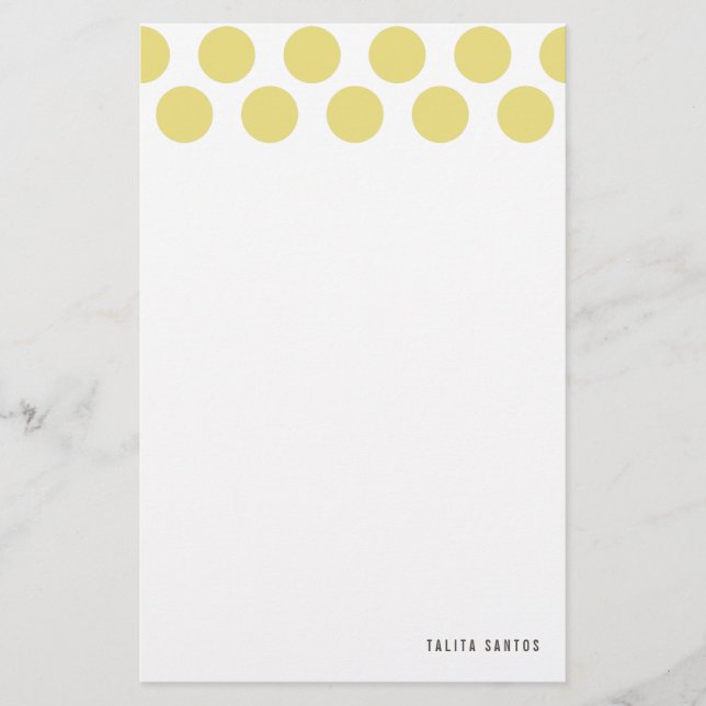 Modern Elegant Beige Sand Dots Personalised Stationery (Front)