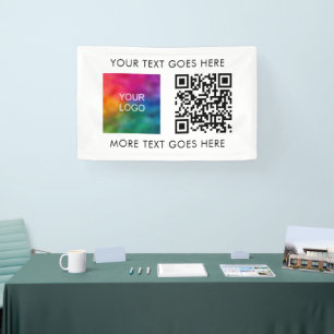Modern Elegant Best Business Company Logo QR Code Banner