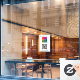 Modern Elegant Best Business Company Logo QR Code Window Cling