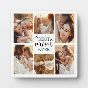 Modern Elegant Best Mom Ever Custom Family Photo Plaque