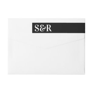 Modern Elegant Big Monogram Bold Simple Wedding Wrap Around Label
