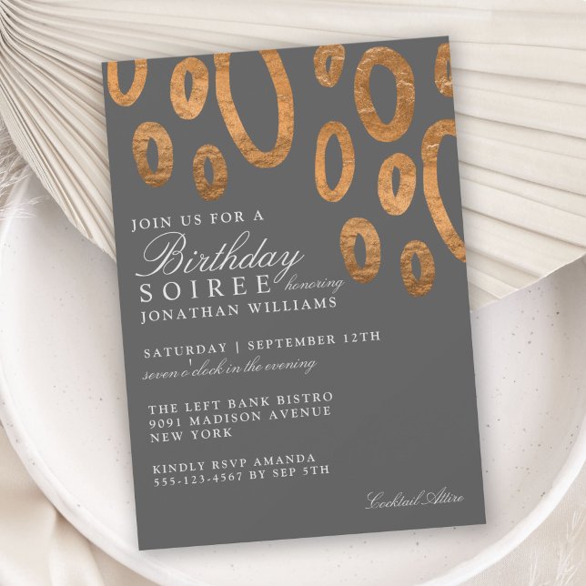 Modern Elegant Birthday Soiree Party Invitation (Creator Uploaded)