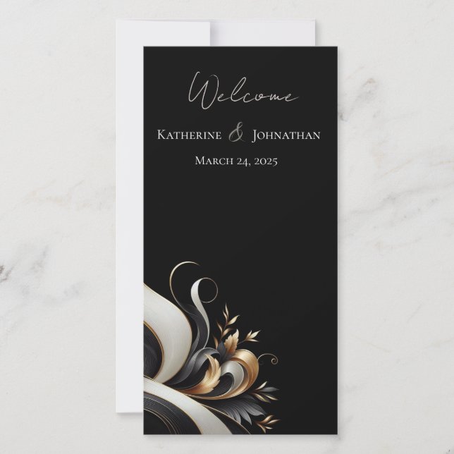 Modern Elegant Black and Gold  (Front)
