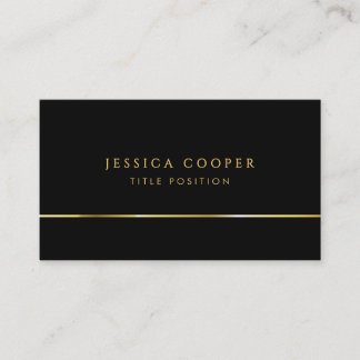 Modern Elegant Black and Gold Business Card