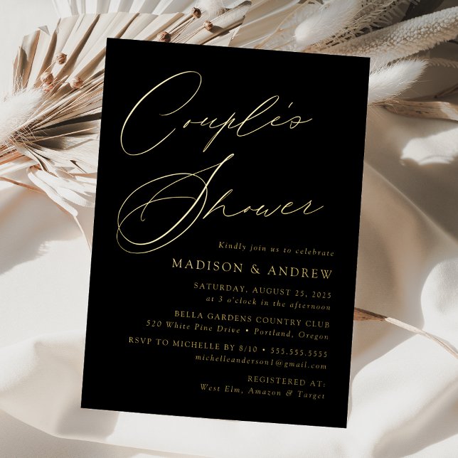 Modern Elegant Black and Gold Couple's Shower (Creator Uploaded)