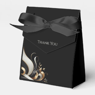 Modern Elegant Black and Gold Favour Box