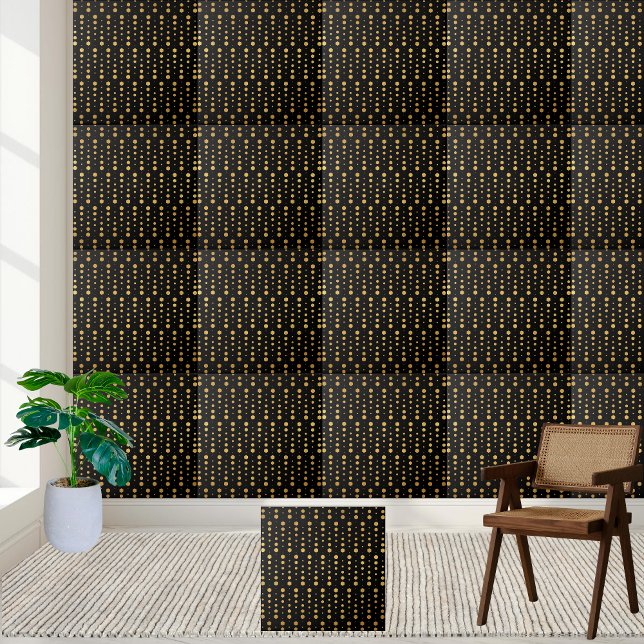 Modern Elegant Black and Gold Geometric Hexagon  Tile (Modern Elegant Black and Gold Geometric Hexagon Ceramic Tile)