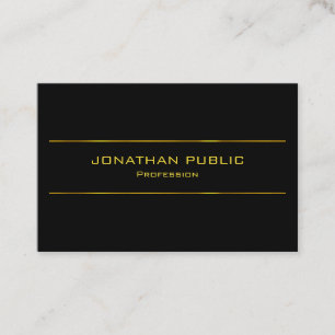 Modern Elegant Black And Gold Glamour Template Business Card