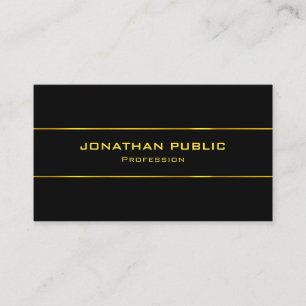 Modern Elegant Black And Gold Glamour Template Business Card