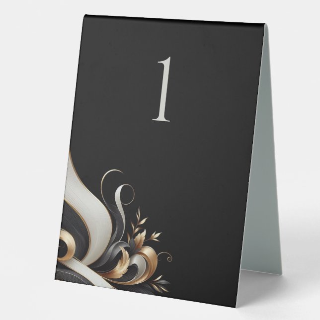 Modern Elegant Black and Gold Wedding (Front)