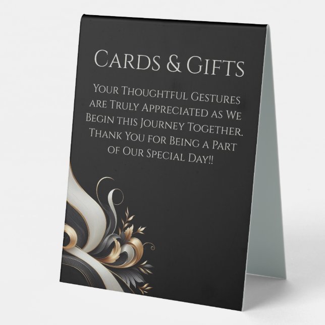 Modern Elegant Black and Gold Wedding (Back)