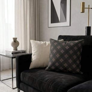 Modern Elegant Black and Light Pink Pattern Cushion