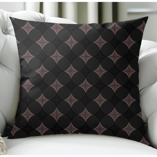 Modern Elegant Black and Light Pink Pattern Cushion
